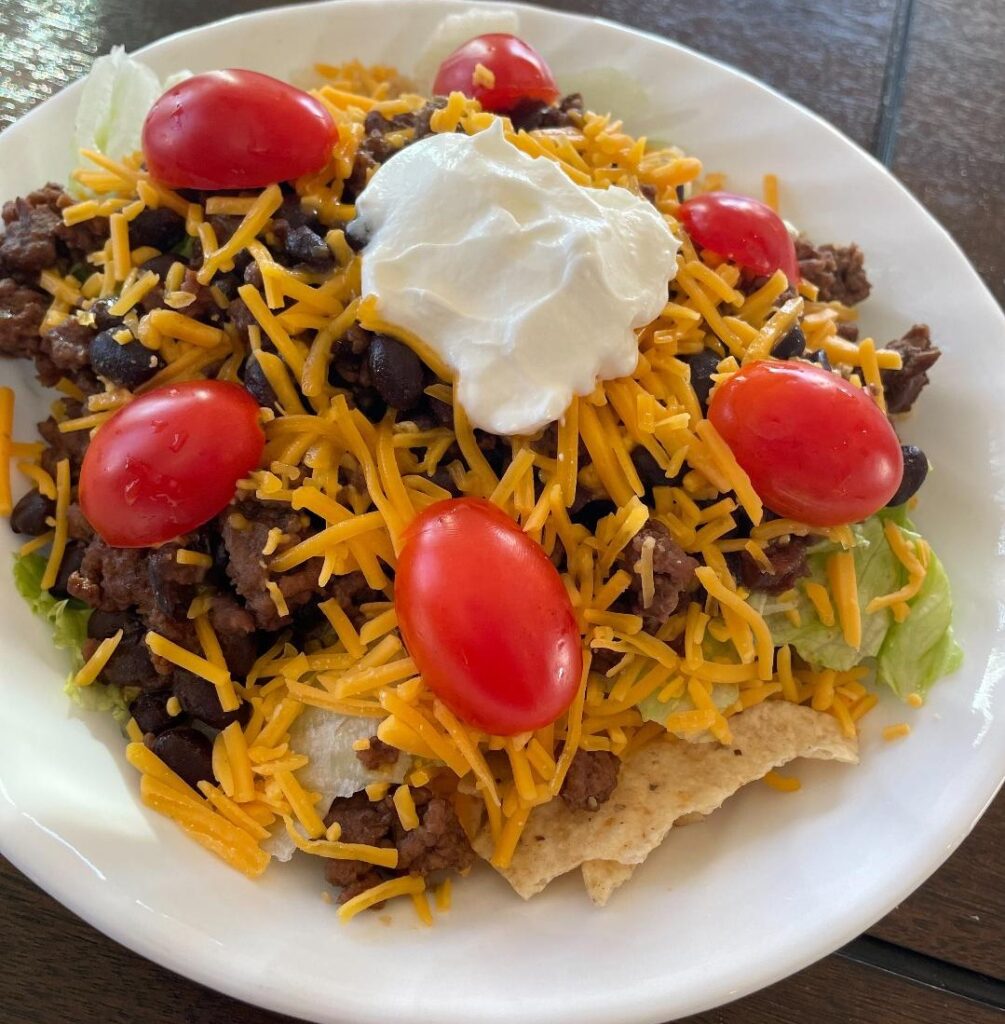 Easy beef taco salad