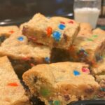 M&M cookie bars